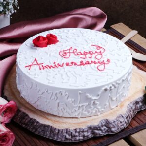 Buy Round White Anniversary Vanilla Cake-Vanilla Love Anniversary Cake cake ordered online in Kathmandu, Nepal