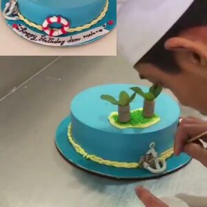 Cruise theme cake cake ordered online in Kathmandu, Nepal