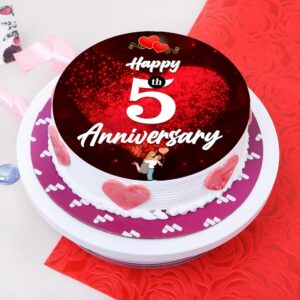 Happy 5th Anniversary Cake cake ordered online in Kathmandu, Nepal