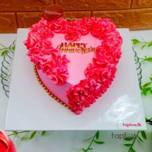 Happy Anniversary Heart Cake - 1 Kg cake ordered online in Kathmandu, Nepal