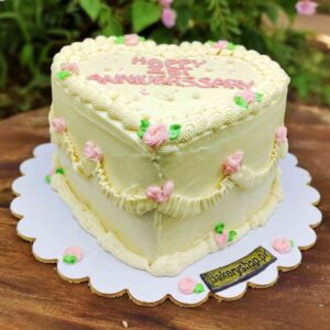 Heart Shape Anniversary Cake - BakeryShop cake ordered online in Kathmandu, Nepal