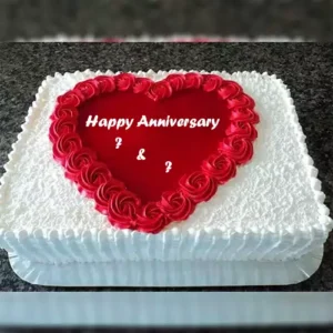 Heart Shape Anniversary Cake With Name cake ordered online in Kathmandu, Nepal