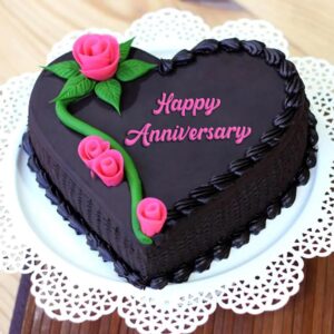 Heart Shape Choco Anniversary Cake 1kg Anniversary ordered online in Kathmandu, Nepal