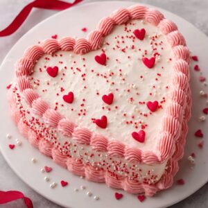 Heart Shaped Red Velvet Cake with Cream Cheese Frosting cake ordered online in Kathmandu, Nepal