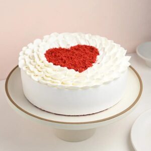 Petals Red Velvet Heart Cake - Bakings cake ordered online in Kathmandu, Nepal