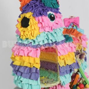 pinata rainbow ruffle cake the ultimate smash cake sneak pee cake ordered online in Kathmandu, Nepal