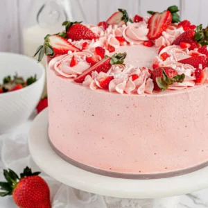 Pink Strawberry Cake Strawberry Cake cake ordered online in Kathmandu, Nepal