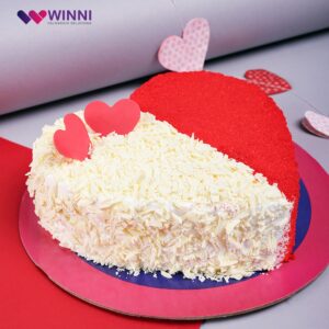 Red Velvet Love Heart Shaped Cake cake ordered online in Kathmandu, Nepal