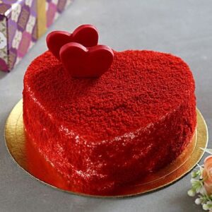 Red Velvet With Heart 1 Pound cake ordered online in Kathmandu, Nepal