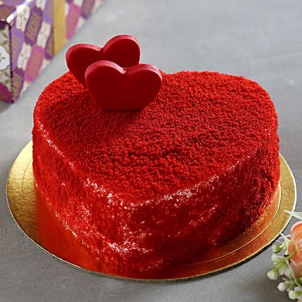 Red Velvet With Heart 1 Pound cake ordered online in Kathmandu, Nepal