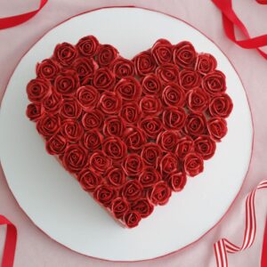 Rose Heart Shape Cake Design - Design Talk cake ordered online in Kathmandu, Nepal