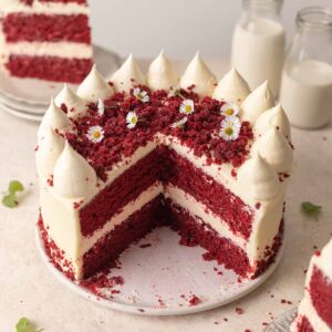 Slice Of Birthday Cake Red Velvet cake ordered online in Kathmandu, Nepal
