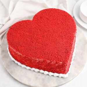 Smooth Red Velvet Heart Cake Bakings ordered online in Kathmandu, Nepal