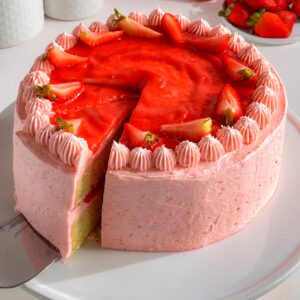 Strawberry Cake Design cake ordered online in Kathmandu, Nepal